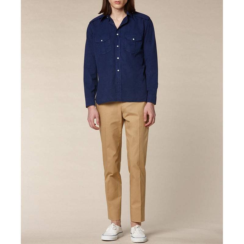 French collar shirt - Indigo blue - De Fursac - The Bradery