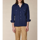 French collar shirt - Indigo blue - De Fursac - The Bradery