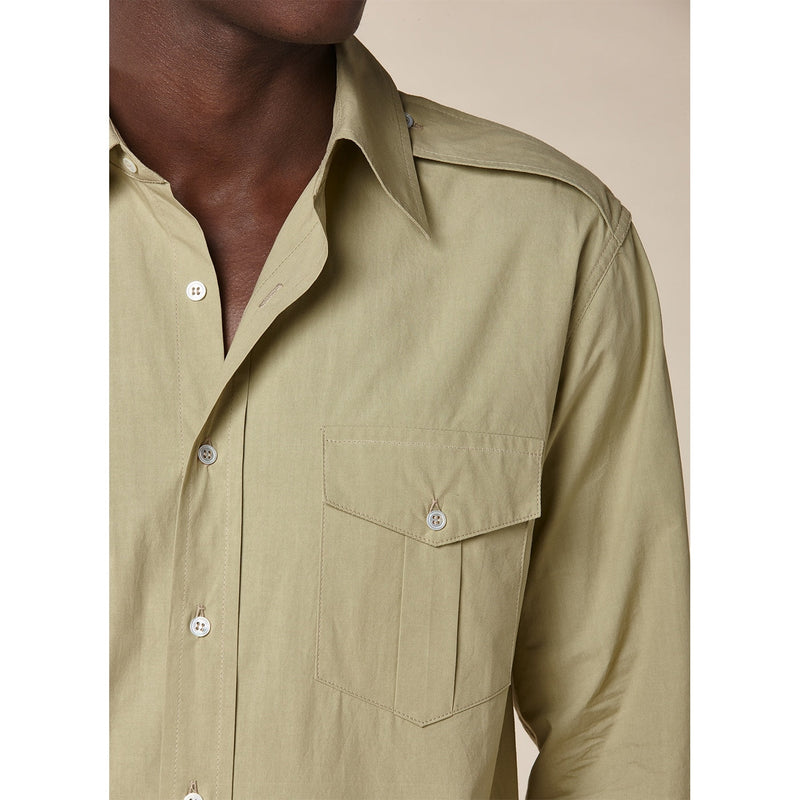 French collar shirt - Sage green CHEMISE CASUAL De Fursac