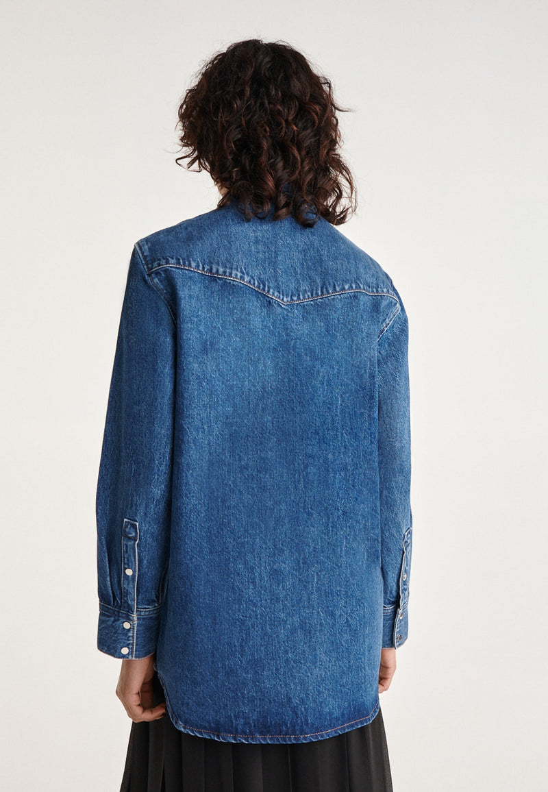 Blue Denim Shirt - Woman Shirts And Tops The Kooples