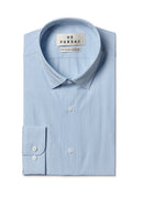 Striped Cotton Poplin Shirt - Blanc, Fine Blue Stripes - De Fursac - The Bradery