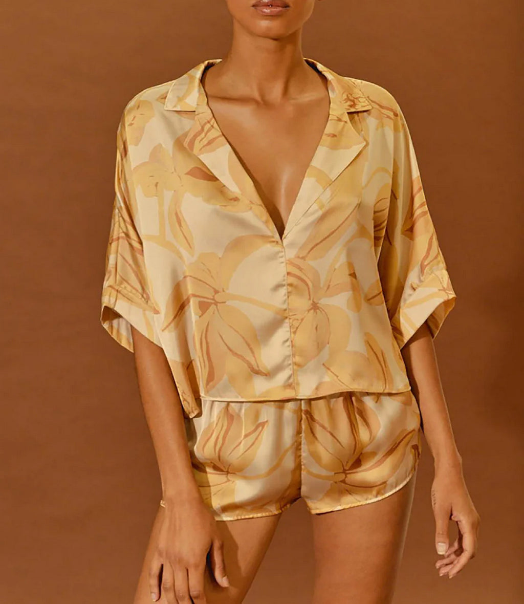 Camisa Miel - Flores Nacaradas