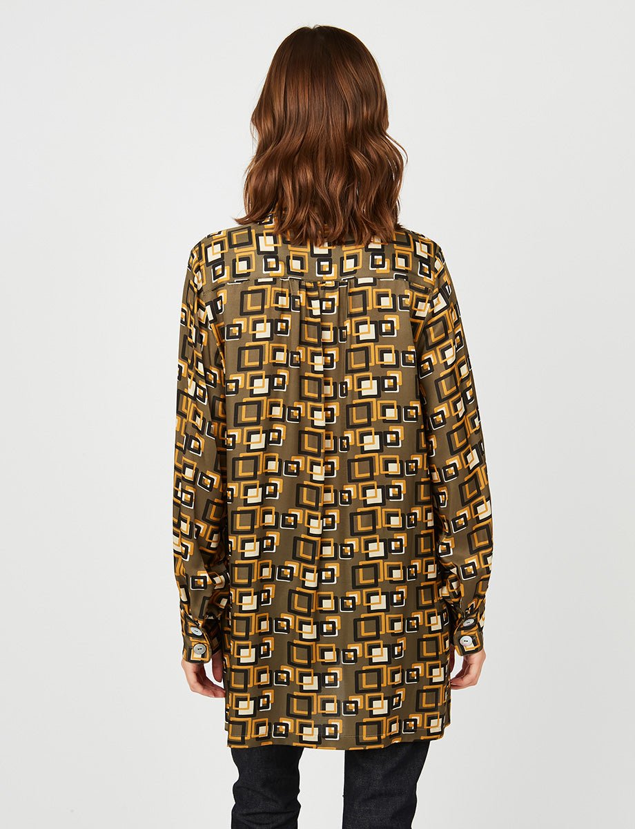 Camisa Marie Sophie - Verde Pixel - Ines De La Fressange - The Bradery