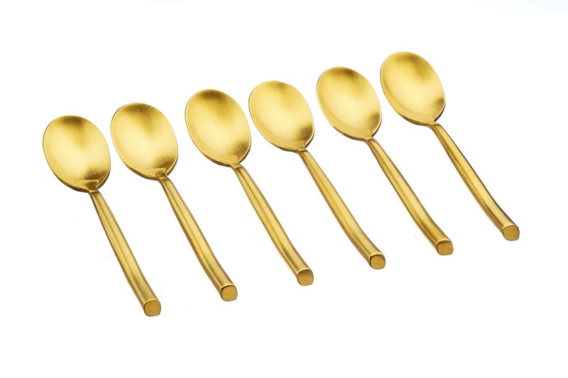 Box of 6 Knut Small Spoons - Gold - Björn - The Bradery
