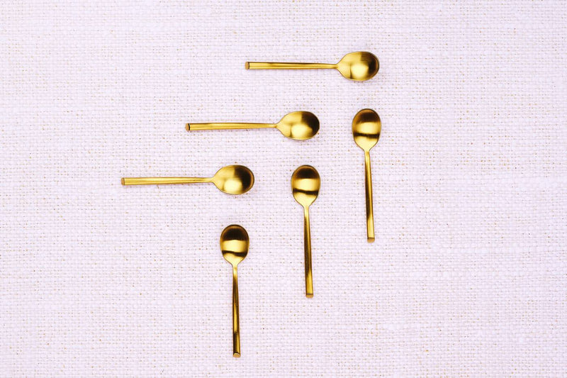 Box of 6 Knut Small Spoons - Gold - Björn - The Bradery