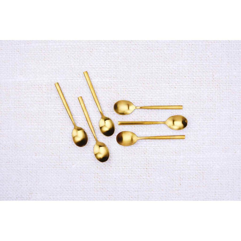 Zestaw 6 małych łyżeczek Nils – Gold – Björn – The Bradery