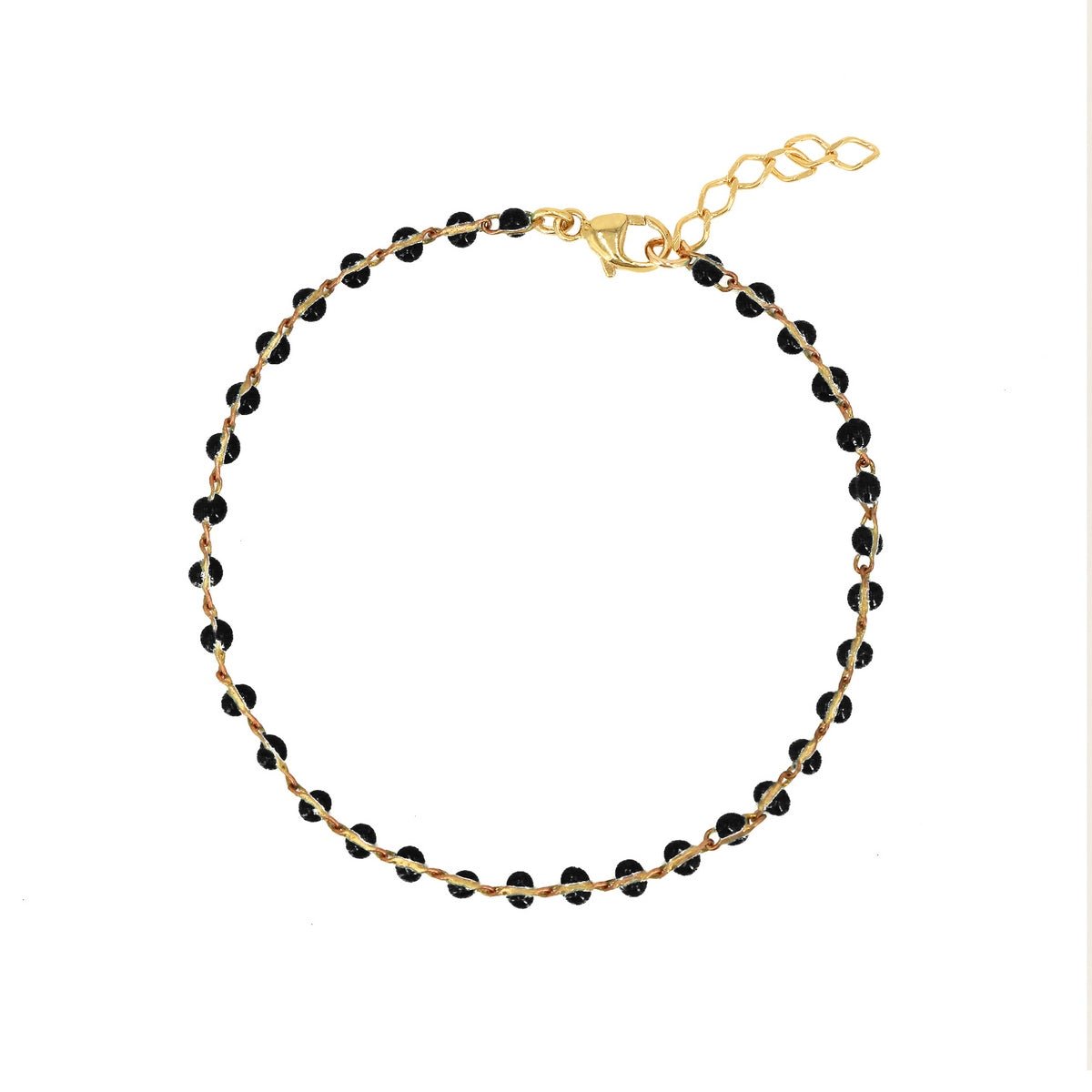 Coffret Bracelet Billes Noir & Jonc Eternity - Or / Noir - Nilaï - The Bradery
