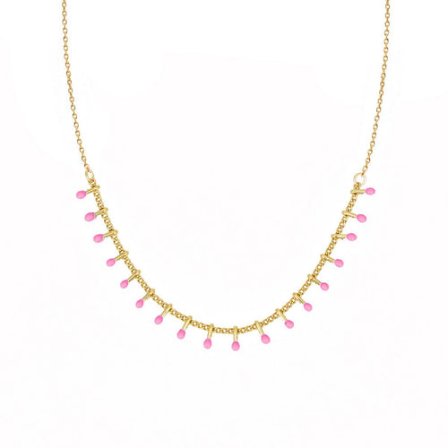 Collier Alegria - Or / Rose Fuschia - Nilaï - The Bradery