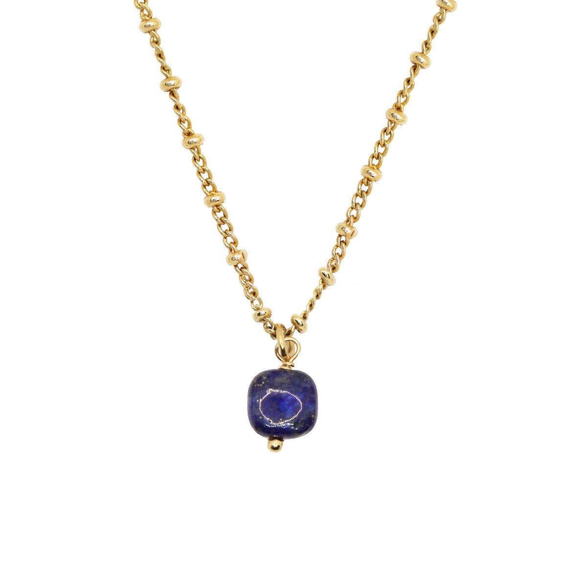 Collar Ava - Oro / Lapislázuli Azul - Nilaï -La Bradery