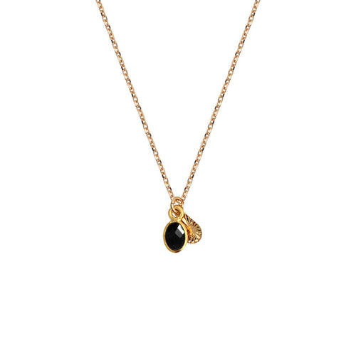 Collier Gaïa - Or / Onyx Noire - Nilaï - The Bradery