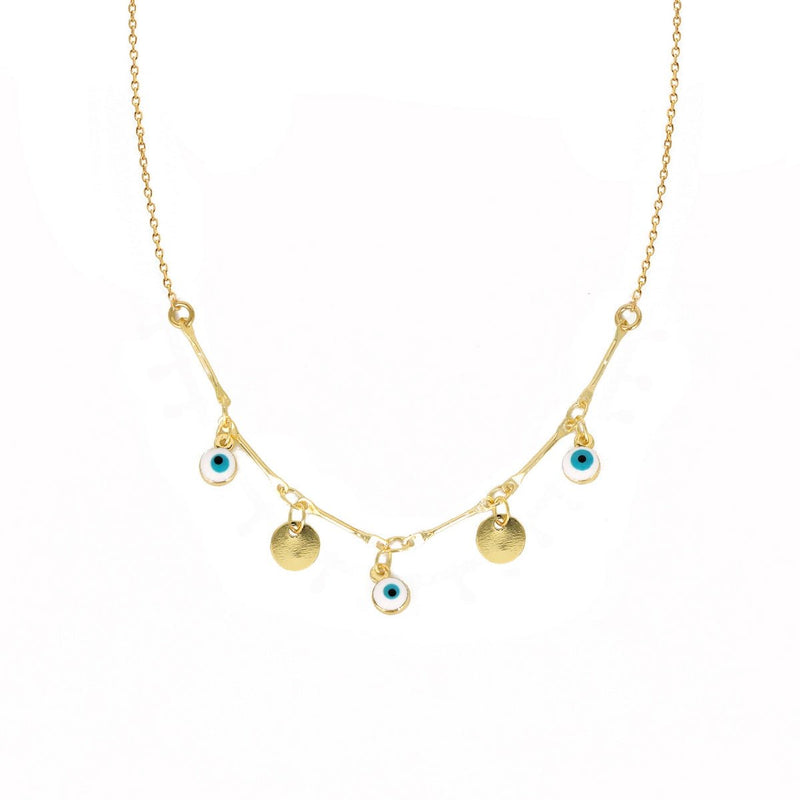 Collier Mini Eyes - Or / Blanc - Nilaï - The Bradery