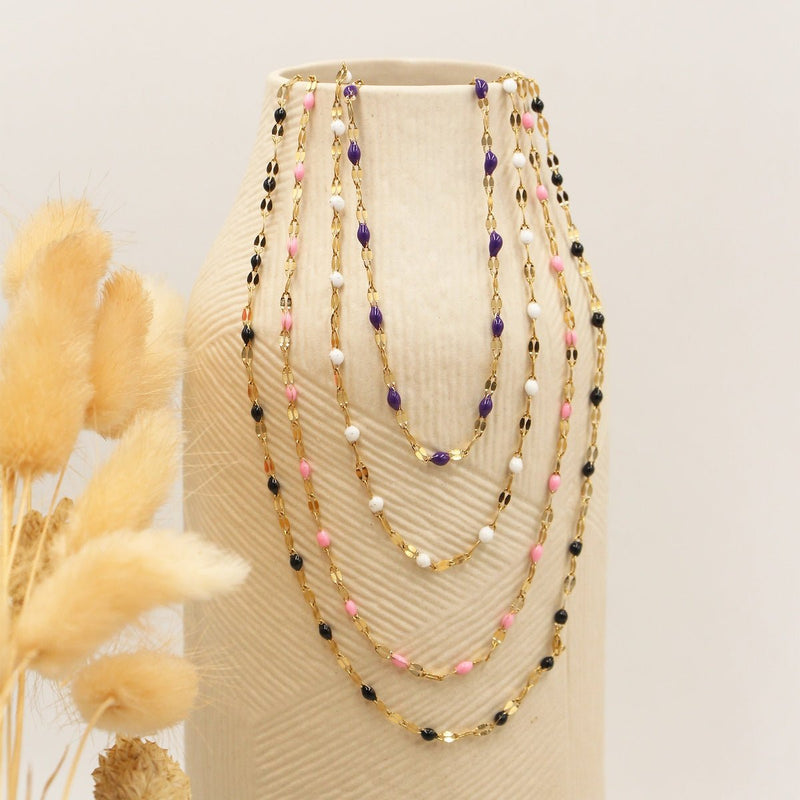 Collier Tuttifrutti - Or / Blanc - Nilaï - The Bradery