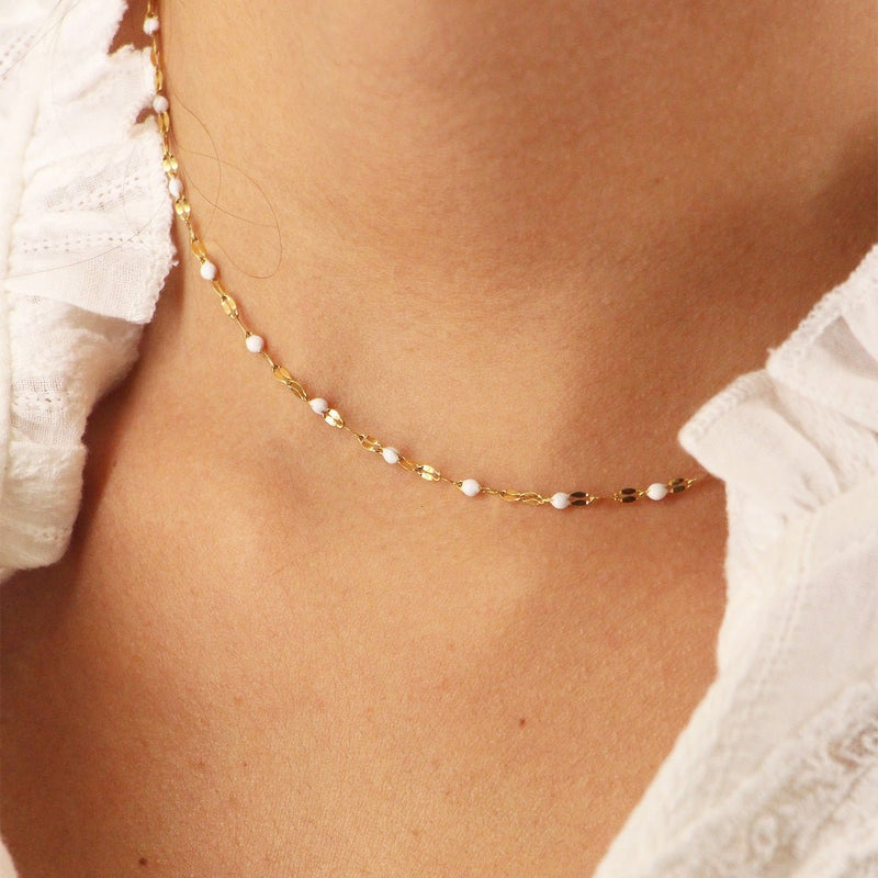 Collier Tuttifrutti - Or / Blanc - Nilaï - The Bradery