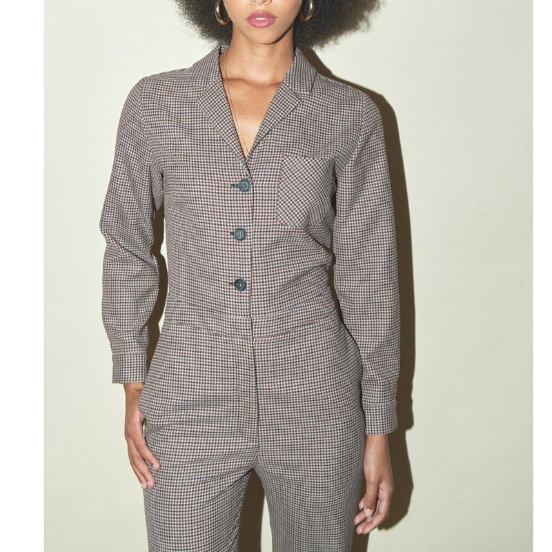 Jeannot Trouser Suit - Check - Rouje* - The Bradery