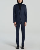 Prince Of Wales Pattern Suit - Navy Blue, Prince Of Wales Pattern - De Fursac - The Bradery