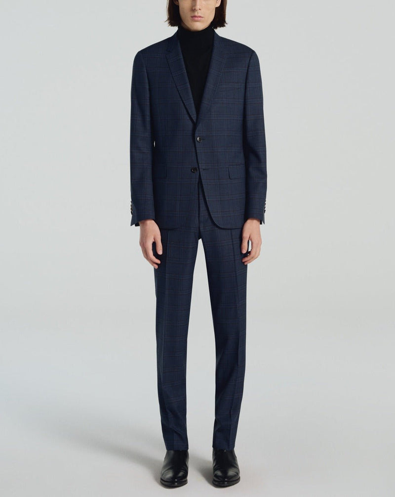 Prince Of Wales Pattern Suit - Navy Blue, Prince Of Wales Pattern - De Fursac - The Bradery