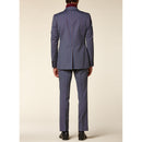 Costume Croisé - Bleu - Fines Rayures Ciel Et Terracota COSTUME 2 PIÈCES De Fursac