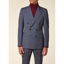 Costume Croisé - Bleu - Fines Rayures Ciel Et Terracota COSTUME 2 PIÈCES De Fursac