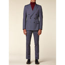 Costume Croisé - Bleu - Fines Rayures Ciel Et Terracota COSTUME 2 PIÈCES De Fursac