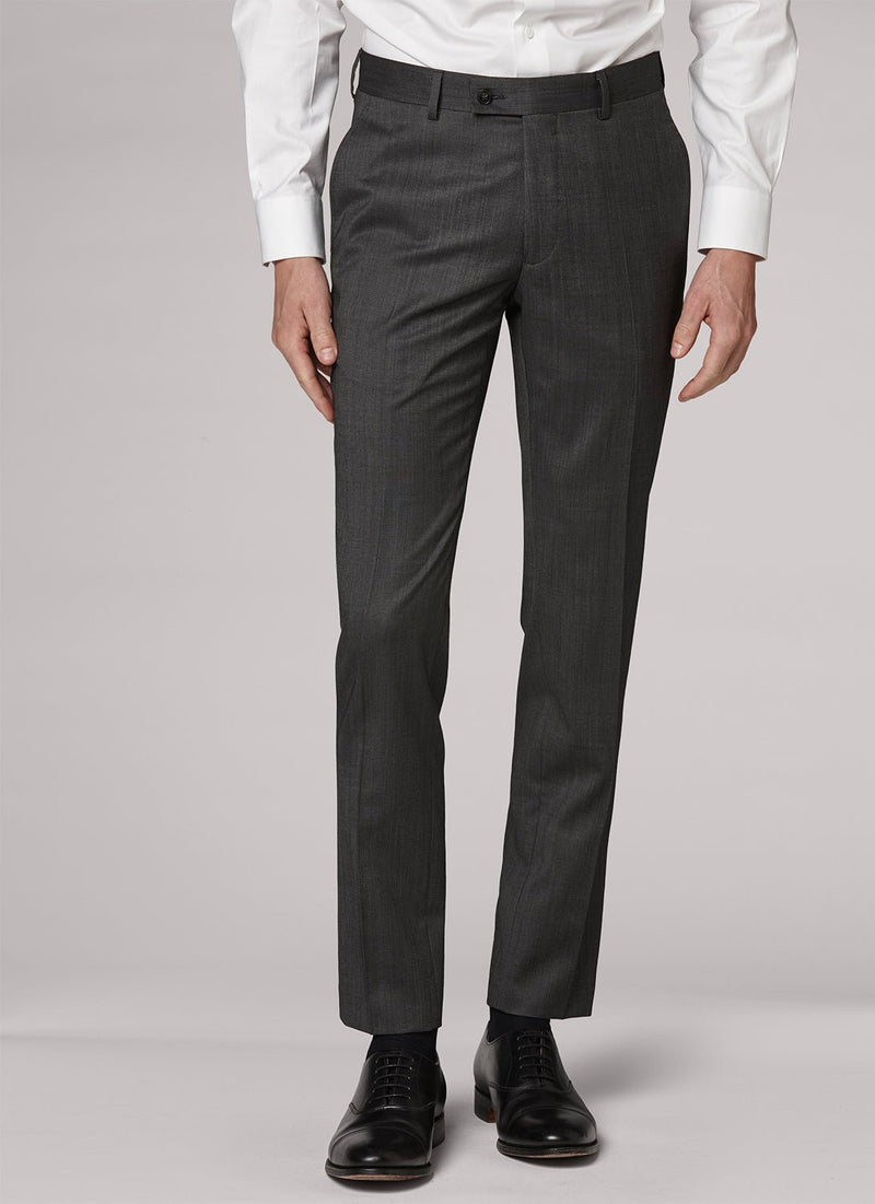 Grey Virgin Wool Faux Uni Suit - Ash Grey, Faux Uni - De Fursac - The Bradery