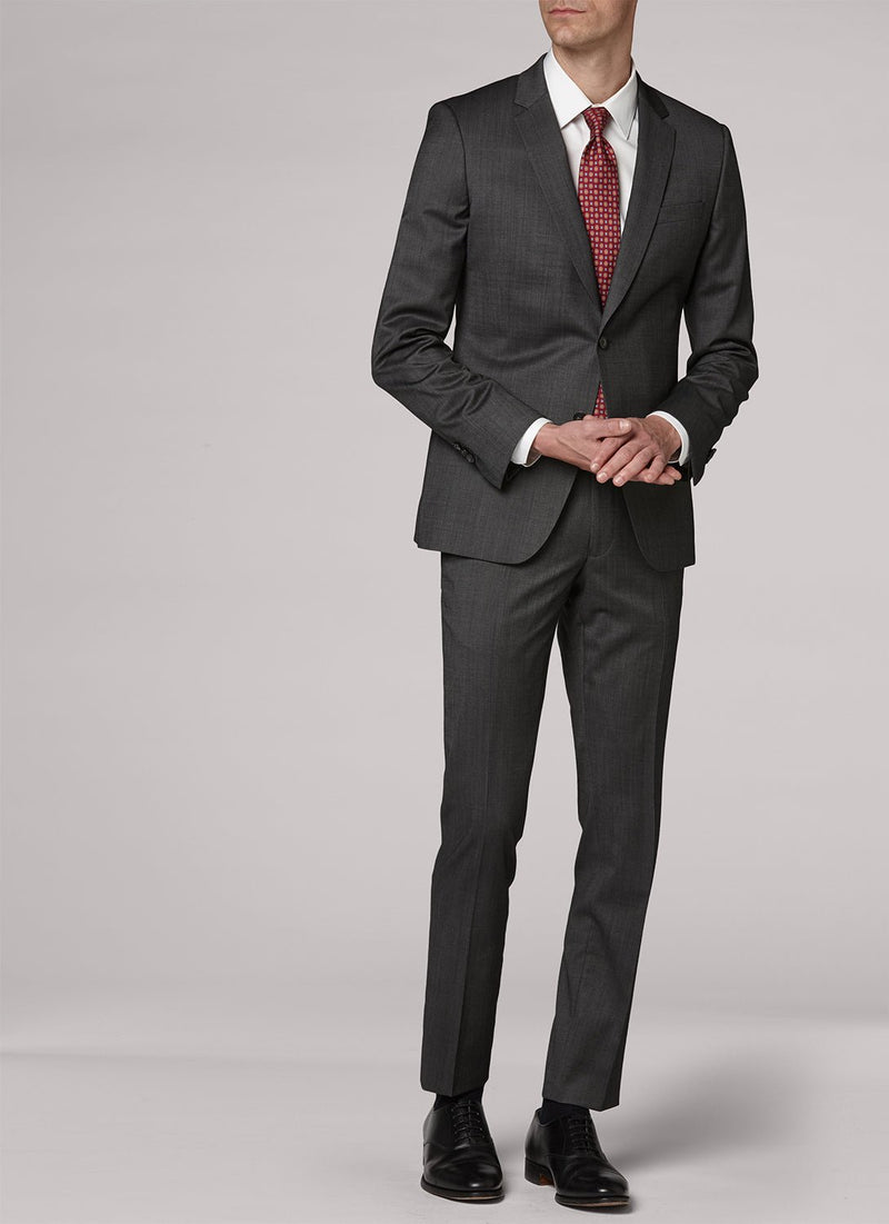 Grey Virgin Wool Faux Uni Suit - Ash Grey, Faux Uni - De Fursac - The Bradery