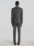 Grey Wool Natté Stripe Suit - Grey, Stripe Pattern - De Fursac - The Bradery