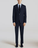 Serge De Laine Navy Blue Suit - Navy Blue - De Fursac - The Bradery