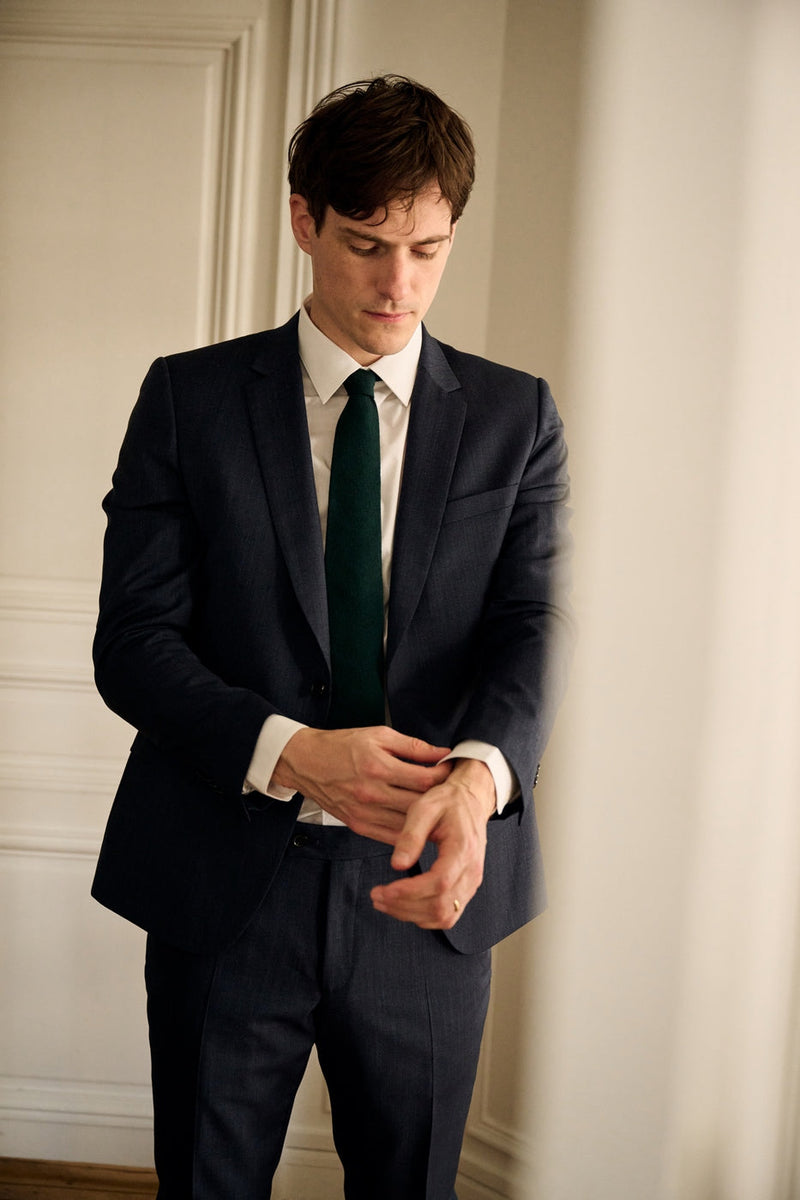 Costume Micro Dessin Bleu - Bleu - Micro Dessin Costumes Et Smokings De Fursac