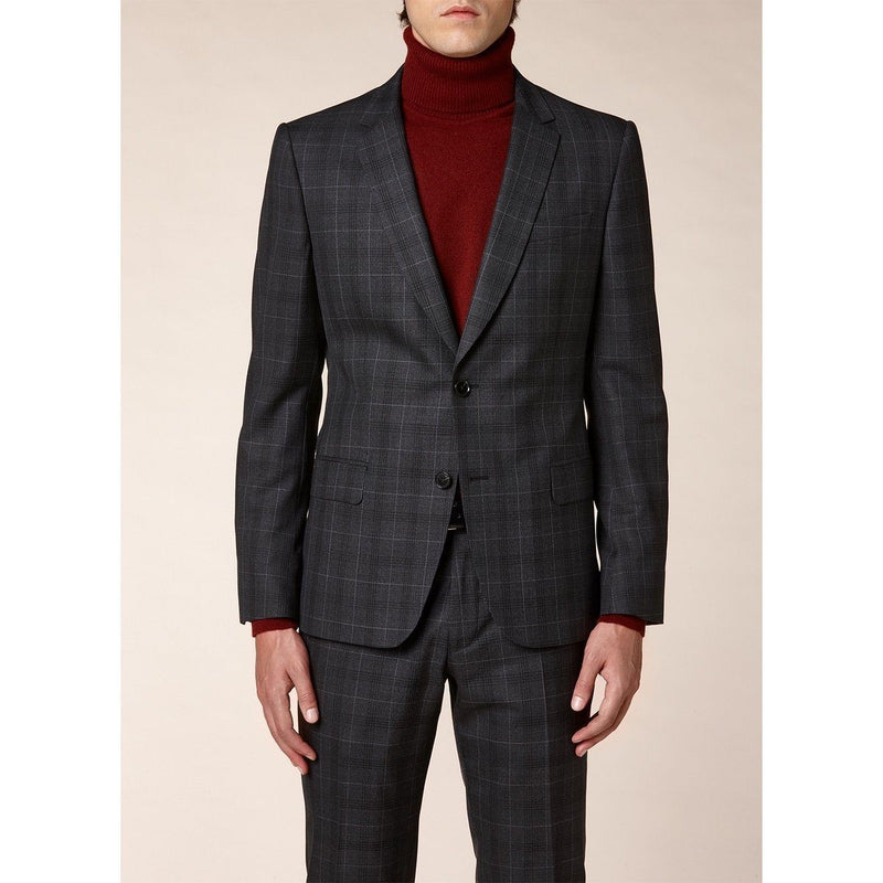 Slim Fit Suit - Anthracite Grey, Prince Of Wales - - De Fursac - The Bradery