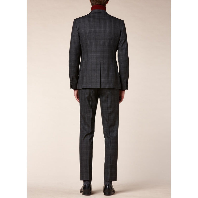 Slim Fit Suit - Anthracite Grey, Prince Of Wales - - De Fursac - The Bradery