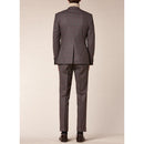 Slim Fit Suit - Taupe, Houndstooth Motif - - De Fursac - The Bradery