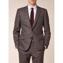 Slim Fit Suit - Taupe, Houndstooth Motif - - De Fursac - The Bradery