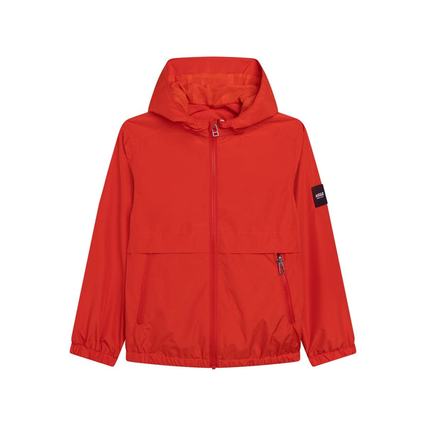Giacca a vento con cappuccio color peperone - Unisex - Aigle Kids - The Bradery