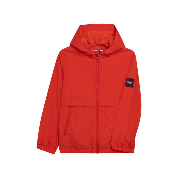 Giacca a vento con cappuccio color peperone - Unisex - Aigle Kids - The Bradery