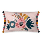 Coussin Déhoussable Avec Pompons 30 X 50 Cm Champetre - L'EffetPapillon2 - The Bradery