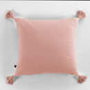 Coussin déhoussable avec pompons Gaze de coton GAÏA Rose pêche - L'Effet Papillon - The Bradery