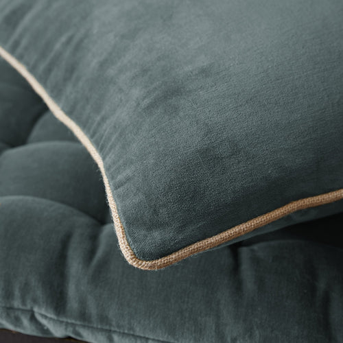 Coussin déhoussable Velours de coton CÉSAR Ardoise - L'Effet Papillon - The Bradery