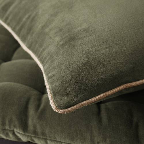 Coussin déhoussable Velours de coton CÉSAR Thym - L'Effet Papillon - The Bradery