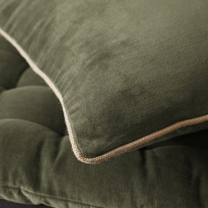 Coussin déhoussable Velours de coton CÉSAR Thym - L'Effet Papillon - The Bradery