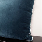 Coussin - Uni 100% Velours Coton Hotel Tropik - Bleu Coussin TODAY