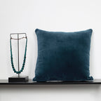 Coussin - Uni 100% Velours Coton Hotel Tropik - Bleu Coussin TODAY