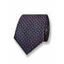 Corbata Regular - Azul marino, Doble estampado de rombos - De Fursac - The Bradery