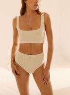 Cream Lines High-Rise Panties