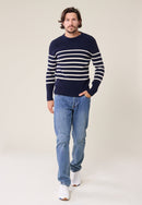 Louis Marinière Marine - Pull Homme En Laine Française