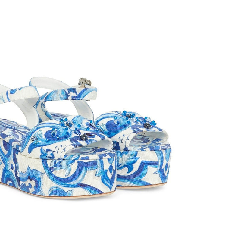 Dolce & Gabbana Wedge Sandals - Blue - Woman