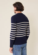 Louis Marinière Marine - Pull Homme En Laine Française