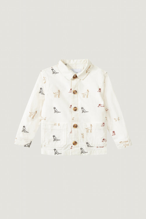 dog all over amandier worker jacket#color_off-white