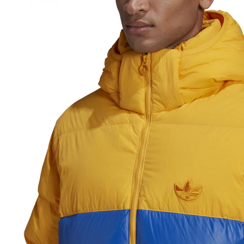 Adidas Originals Down Regen Hooded Blocked Puffer Down Jacket - Blue - Men - Adidas - The Bradery