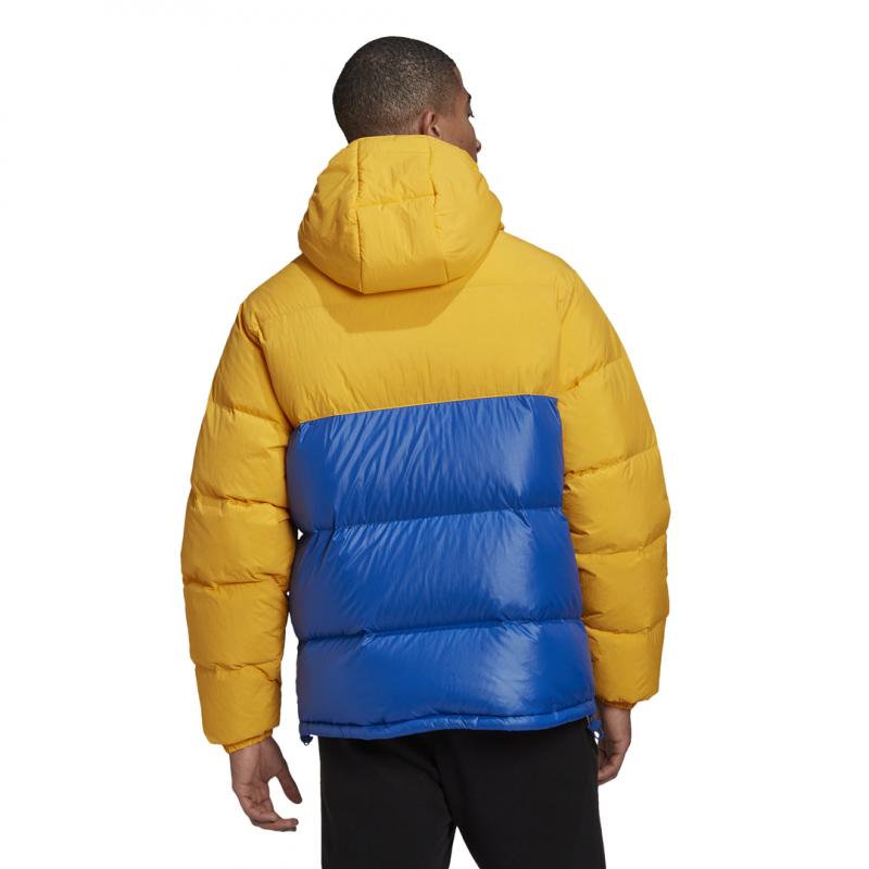 Adidas Originals Down Regen Hooded Blocked Puffer Down Jacket - Blue - Men - Adidas - The Bradery