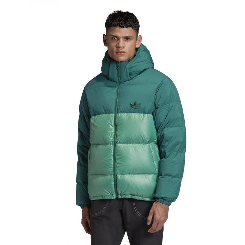 Doudoune Adidas Originals Down Regen Hooded Blocked Puffer - Vert - Homme VETEMENT Adidas